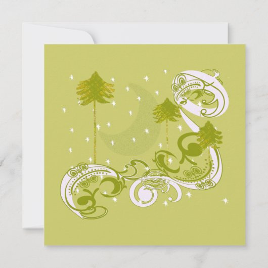 Faire-part de mariage Carré Festive Swirl Moon Tre (Dos)