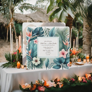 Faire-part de mariage carré Light Tropical Essence