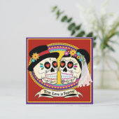 Faire-part de mariage Carré Los Novios (anglais) (Debout devant)