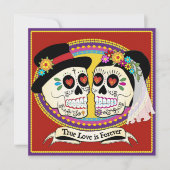 Faire-part de mariage Carré Los Novios (anglais) (Devant)