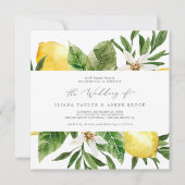 Faire-part de mariage Carré moderne Lemon Garden (Devant)