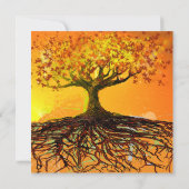 Faire-part de mariage carré Monogram Roots of Love (Dos)