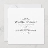 Faire-part de mariage Carré photo simple et élégan (Devant)