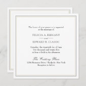 Faire-part de mariage Carré typographique classiqu (Devant / Derrière)