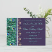 Faire-part de mariage carreau violet (Debout devant)