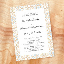 Faire-part de mariage carreaux ton terre