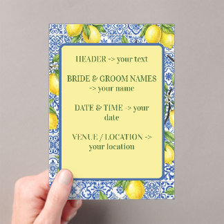 Faire-part de mariage Carrelage sicilien & Citron