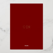 Faire-part de mariage carte à jouer Monogramme Rou (Verso)