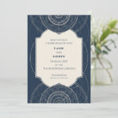 Faire-part de mariage carte céleste Navy (Debout devant)