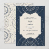 Faire-part de mariage carte céleste Navy (Devant / Derrière)