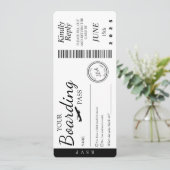 Faire-part de mariage- Carte d'embarquement RSVP (Debout devant)