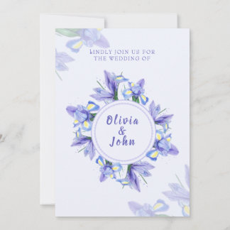 Faire-part de mariage Carte Fleurs pourpres Iris