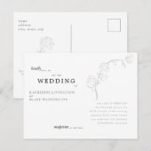Faire-part de mariage carte postale à tige simple (Devant / Derrière)