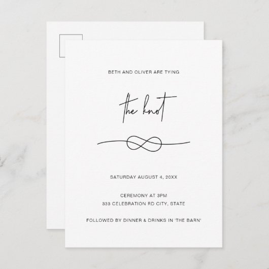 Faire-part de mariage carte postale simple et élég (Devant / Derrière)