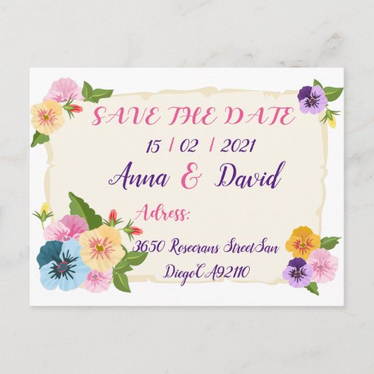 Faire-part de mariage, Cartes de sauvegarde de dat (Devant)