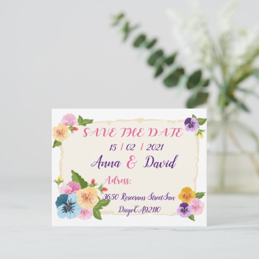 Faire-part de mariage, Cartes de sauvegarde de dat (Debout devant)