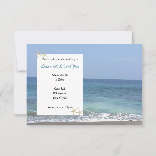 Faire-part de mariage casual plage (Devant)
