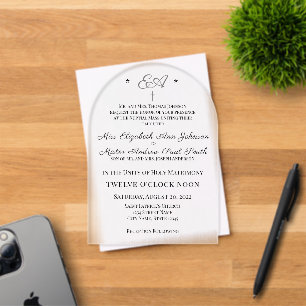 Faire-part de mariage catholique avec monogramme