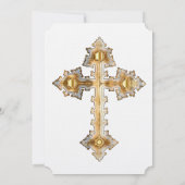 Faire-part de mariage catholique croisé d'or (Dos)