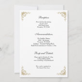 Faire-part de mariage catholique floral or (Dos)