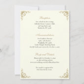 Faire-part de mariage catholique floral or (Dos)