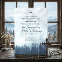 Faire-part de mariage catholique moderne Forêt de