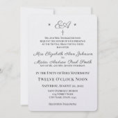 Faire-part de mariage catholique monogramme (Devant)