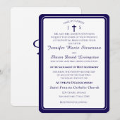 Faire-part de mariage catholique monogrammé intemp (Devant / Derrière)