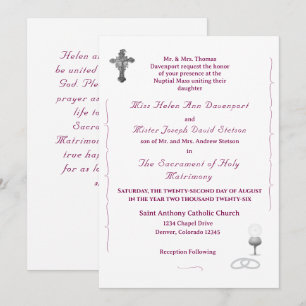 Faire-part de mariage catholique Nuptial Grace