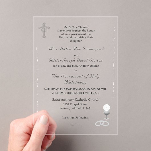Faire-part de mariage catholique Nuptial Grace (In situ (ordinateur de poche))