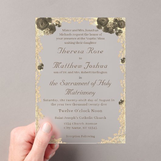 Faire-part de mariage catholique Rose (In situ (ordinateur de poche))