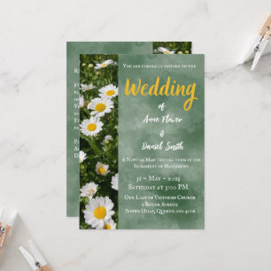 Faire-part de mariage catholique verte moderne