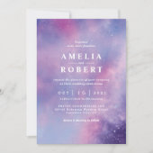 Faire-part de mariage céleste aquarelle (Devant)