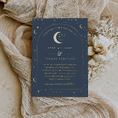 Faire-part de mariage céleste arqué Navy