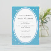 Faire-part de mariage céleste bleu (Debout devant)