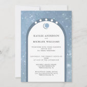 Faire-part de mariage céleste bleu (Devant)