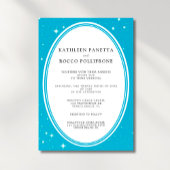 Faire-part de mariage céleste bleu