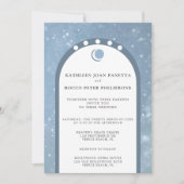 Faire-part de mariage céleste bleu (Devant)