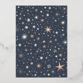 Faire-part de mariage céleste bleu et or (Verso)