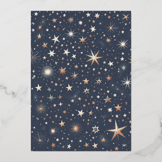 Faire-part de mariage céleste bleu et or (Verso)