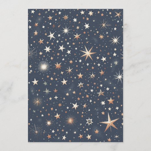 Faire-part de mariage céleste bleu et or (Dos)