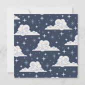 Faire-Part de Mariage Céleste Blue Moon & Stars (Dos)