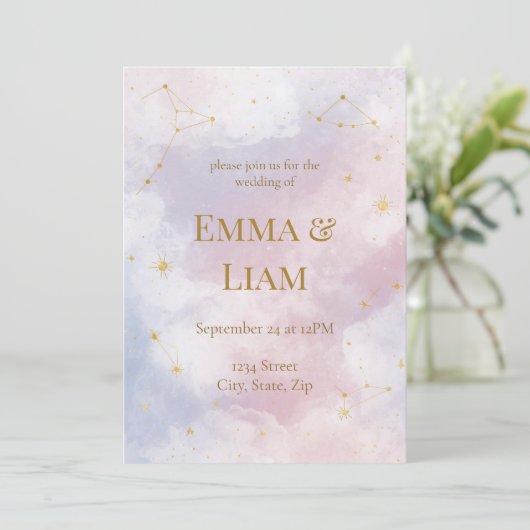 Faire-part de mariage céleste | Constellations (Debout devant)