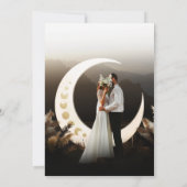 Faire-part de mariage céleste de la Lune d'or noir (Dos)
