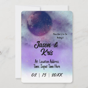 Faire-part de mariage céleste : invitation