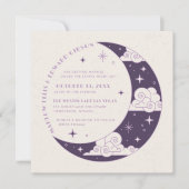 Faire-Part de Mariage Céleste Lune et Étoiles Viol (Devant)