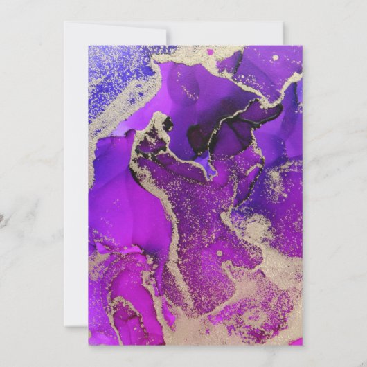 Faire-part de mariage céleste mauve dorée (Dos)