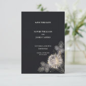 Faire-part de mariage céleste Midnight Thistle (Debout devant)