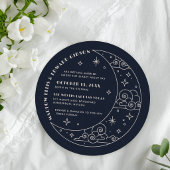 Faire-part de mariage céleste Navy Moon & Stars