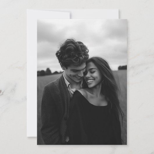 Faire-part de mariage céleste noire (Dos)